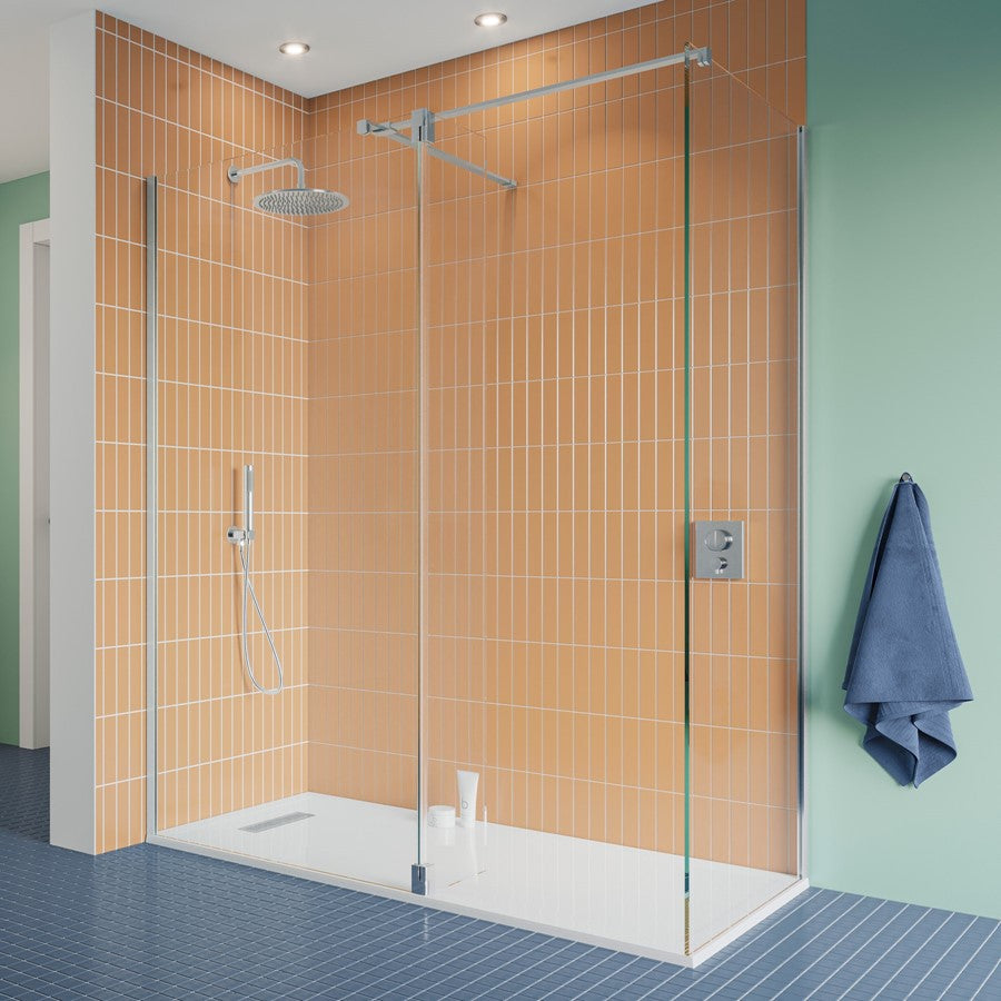 Gallery 10 Corner with Hinged Deflector (T-Bracing Bar) - Brushed Brass, Brushed Brass