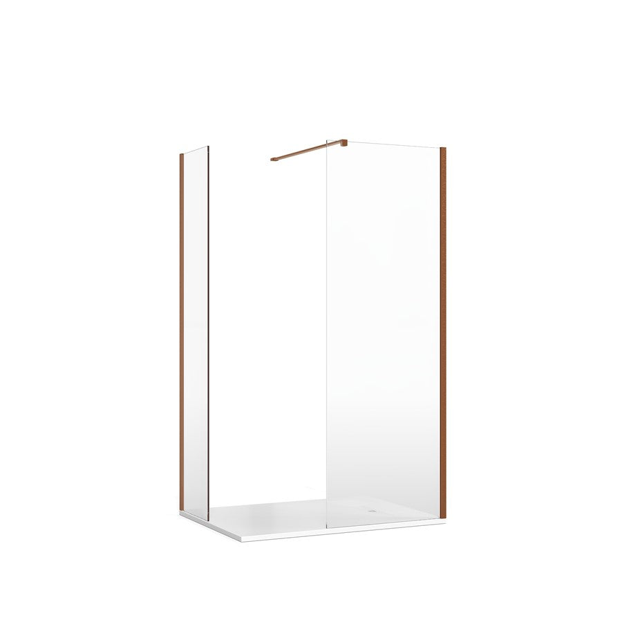 Gallery 10 Corner with Wall Bracing Bar - Brushed Stainless Steel