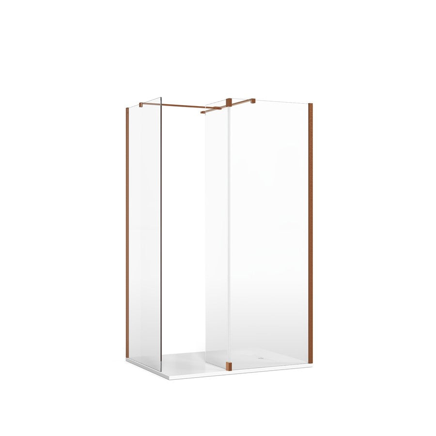Gallery 8 Corner with Fixed Deflector (T Bracing Bar) - Fixed 300mm Deflector Glass