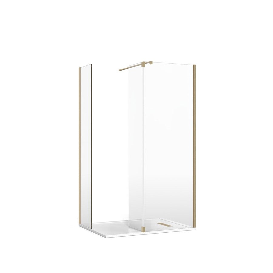 Gallery 8 Corner with Fixed Deflector (Wall Bracing Bar) - Fixed 300mm Deflector Glass