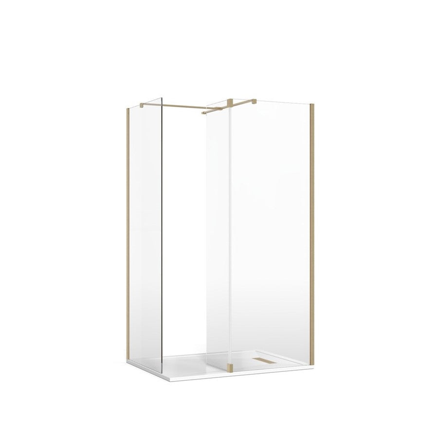 Gallery 8 Corner with Fixed Deflector (T Bracing Bar) - Fixed 300mm Deflector Glass