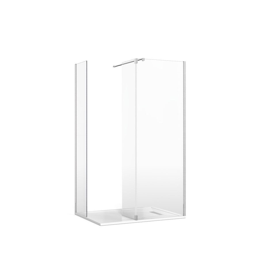 Gallery 8 Corner with Fixed Deflector (Wall Bracing Bar) - Fixed 300mm Deflector Glass