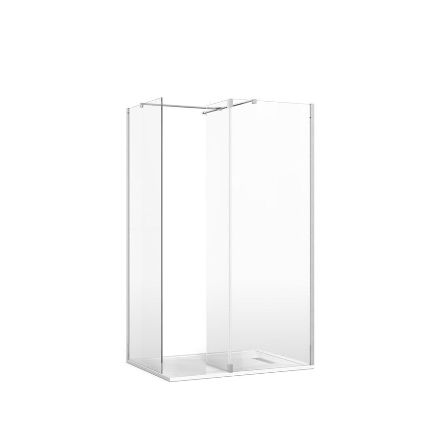 Gallery 8 Corner with Fixed Deflector (T Bracing Bar) - Fixed 300mm Deflector Glass