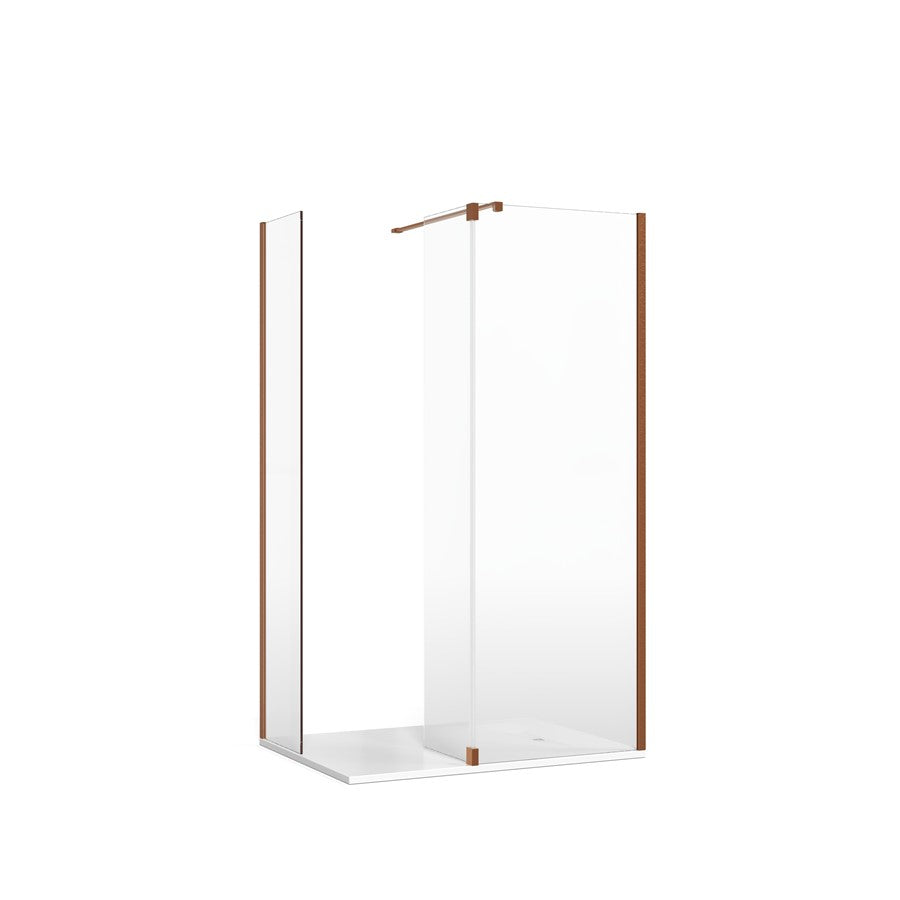 Gallery 8 Corner with Fixed Deflector (Wall Bracing Bar) - Fixed 300mm Deflector Glass