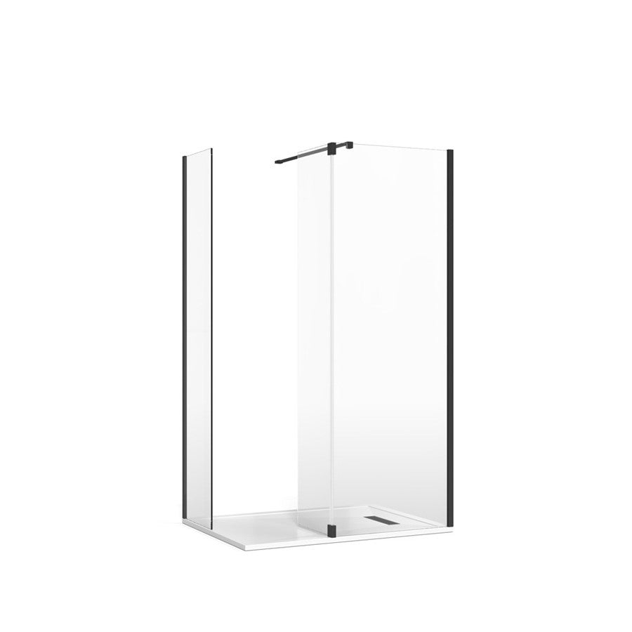 Gallery 8 Corner with Fixed Deflector (Wall Bracing Bar) - Fixed 300mm Deflector Glass