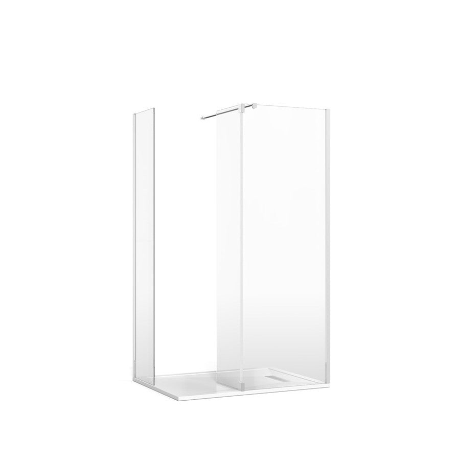 Gallery 8 Corner with Fixed Deflector (Wall Bracing Bar) - Fixed 300mm Deflector Glass