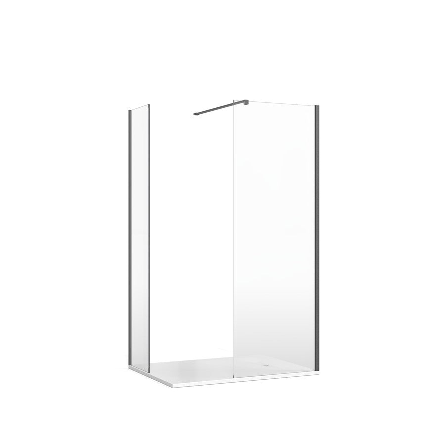 Gallery 10 Corner with Wall Bracing Bar - Brushed Stainless Steel