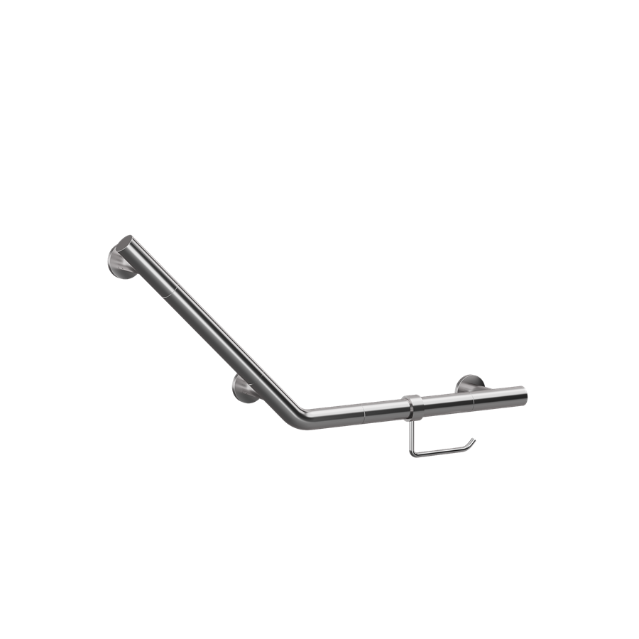 Angled Grab Bar with WC Roll Holder