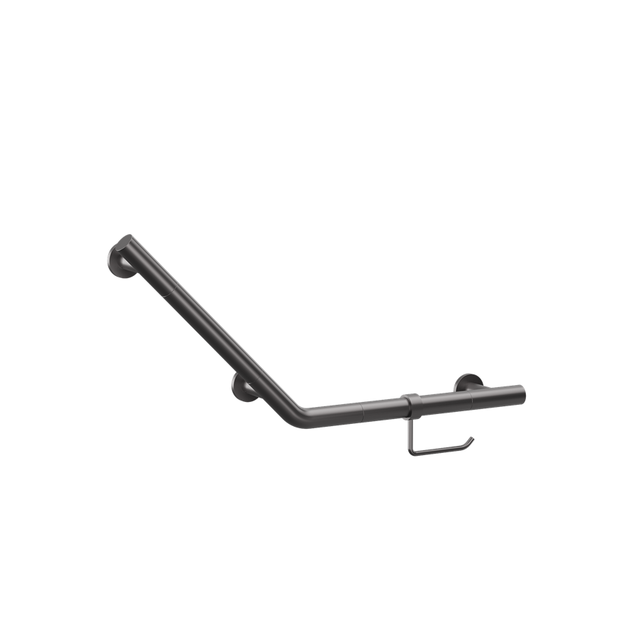 Angled Grab Bar with WC Roll Holder