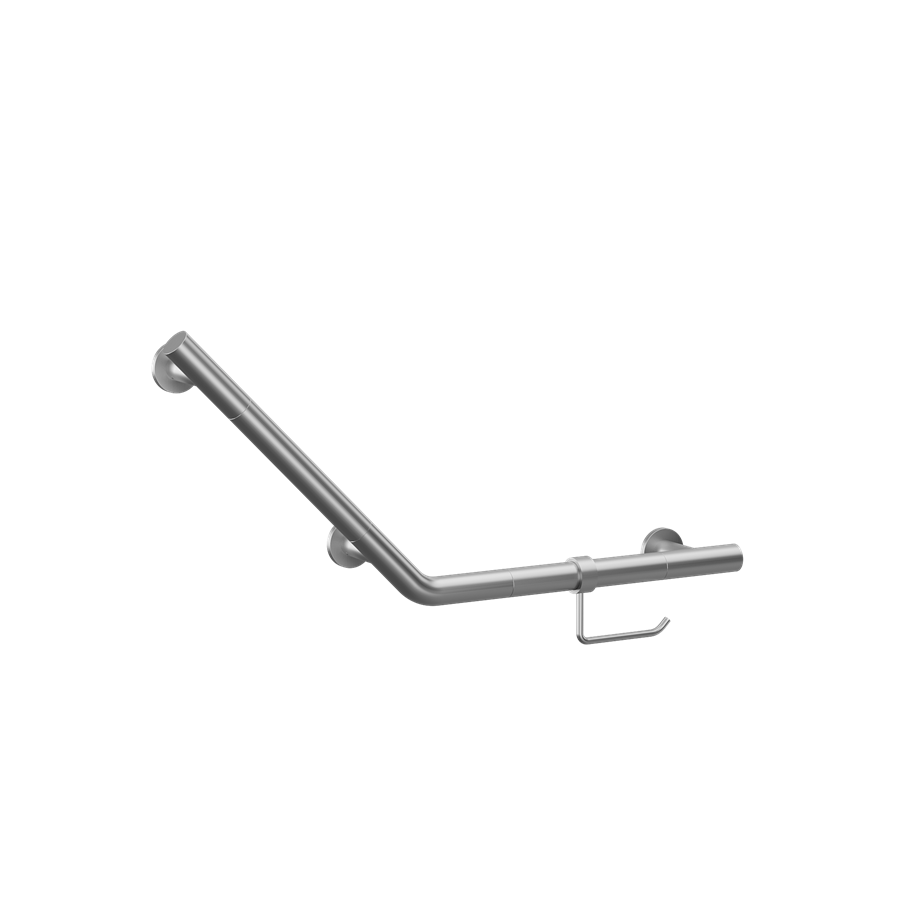 Angled Grab Bar with WC Roll Holder