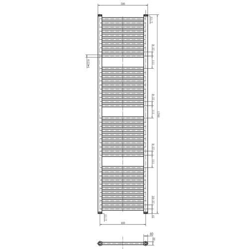 Neptune Brushed Gold Electric Heated Towel Rail 1800x500mm
