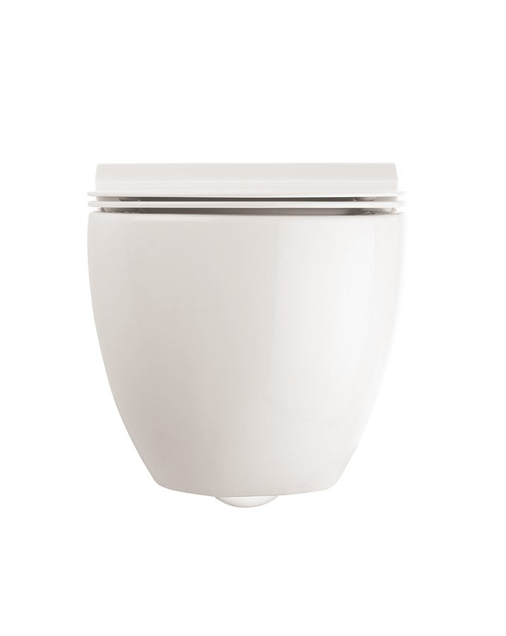 Glide II Gloss White Wall Hung Short Projection Rimless Toilet & Soft Close Seat