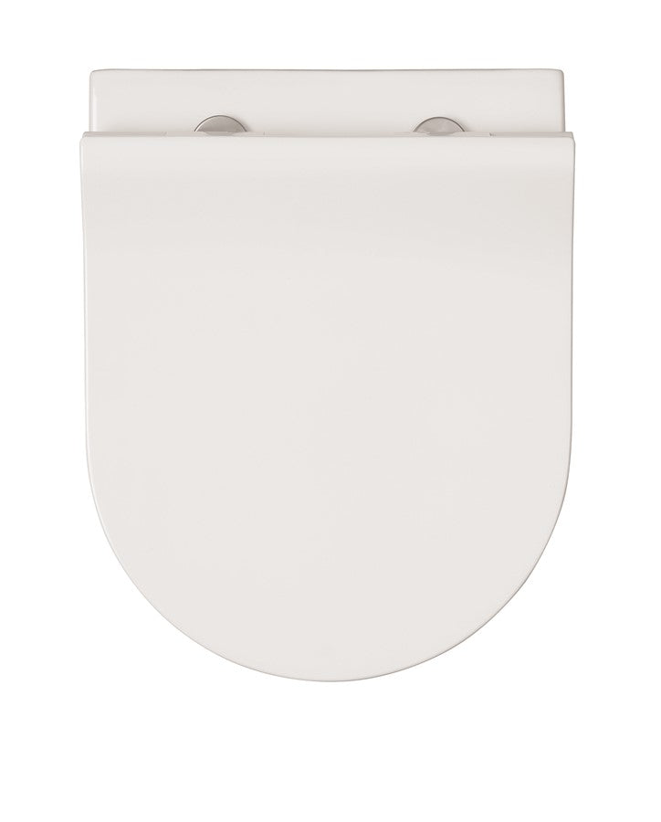 Glide II Gloss White Wall Hung Short Projection Rimless Toilet & Soft Close Seat