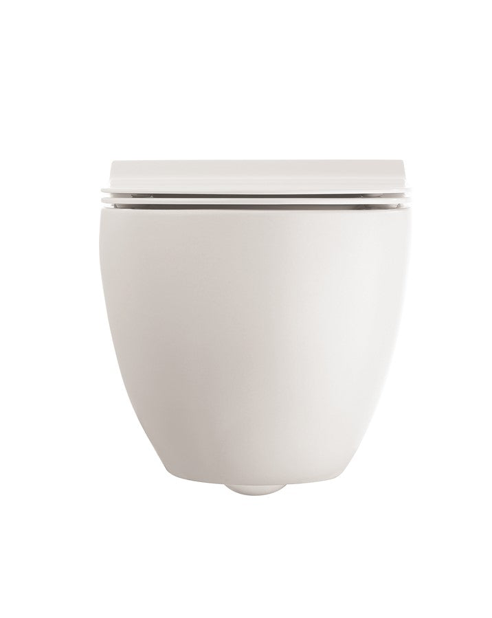 Glide II Matt White Wall Hung Short Projection Rimless Toilet & Soft Close Seat