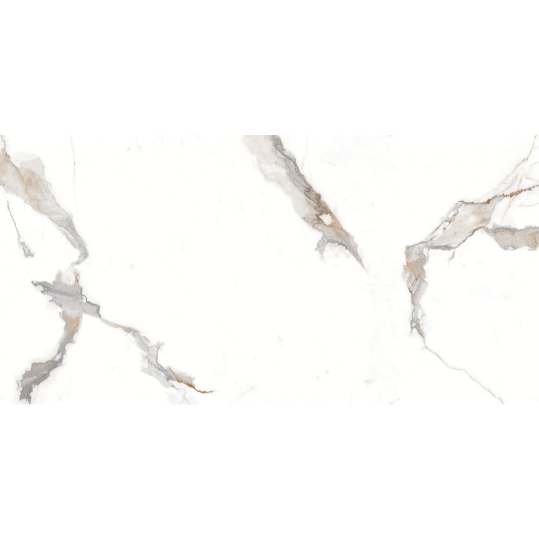Stockholm White Marble Uniglow Porcelain Tile 1200x600mm