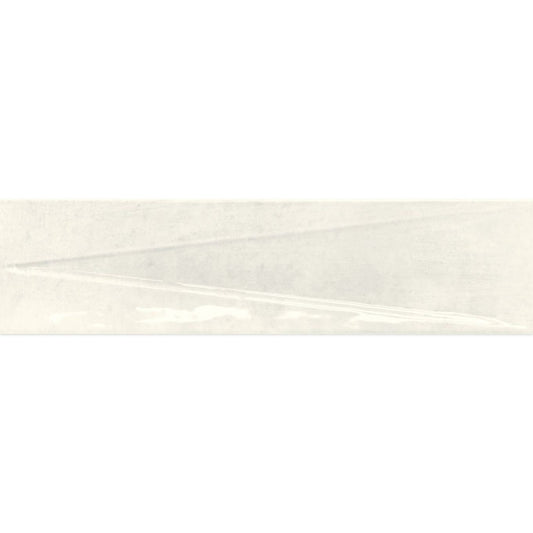 Babylon White Gloss Ceramic Decor Brick Tile 246x60mm