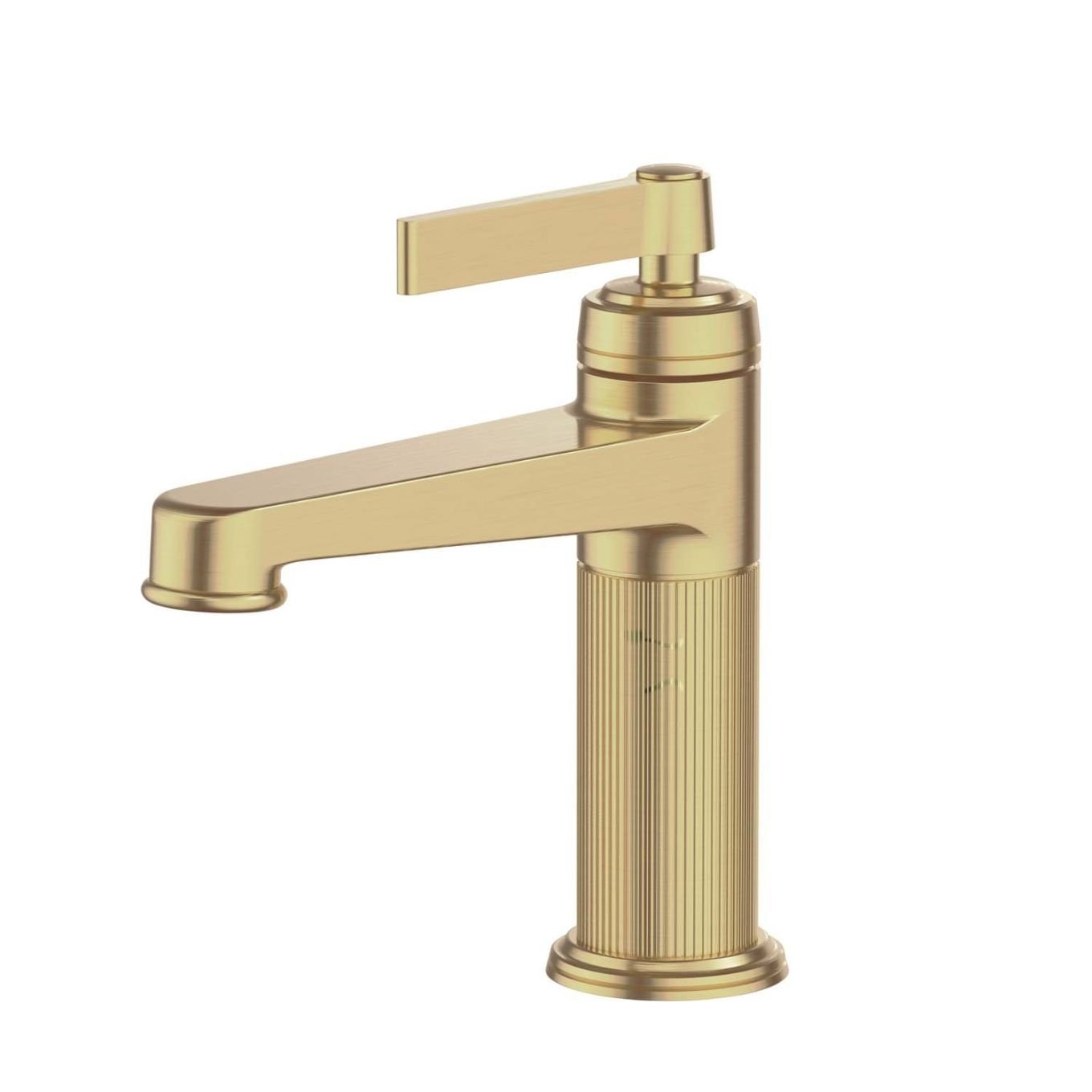 Downton Brushed Gold Ribbed Basin Tap