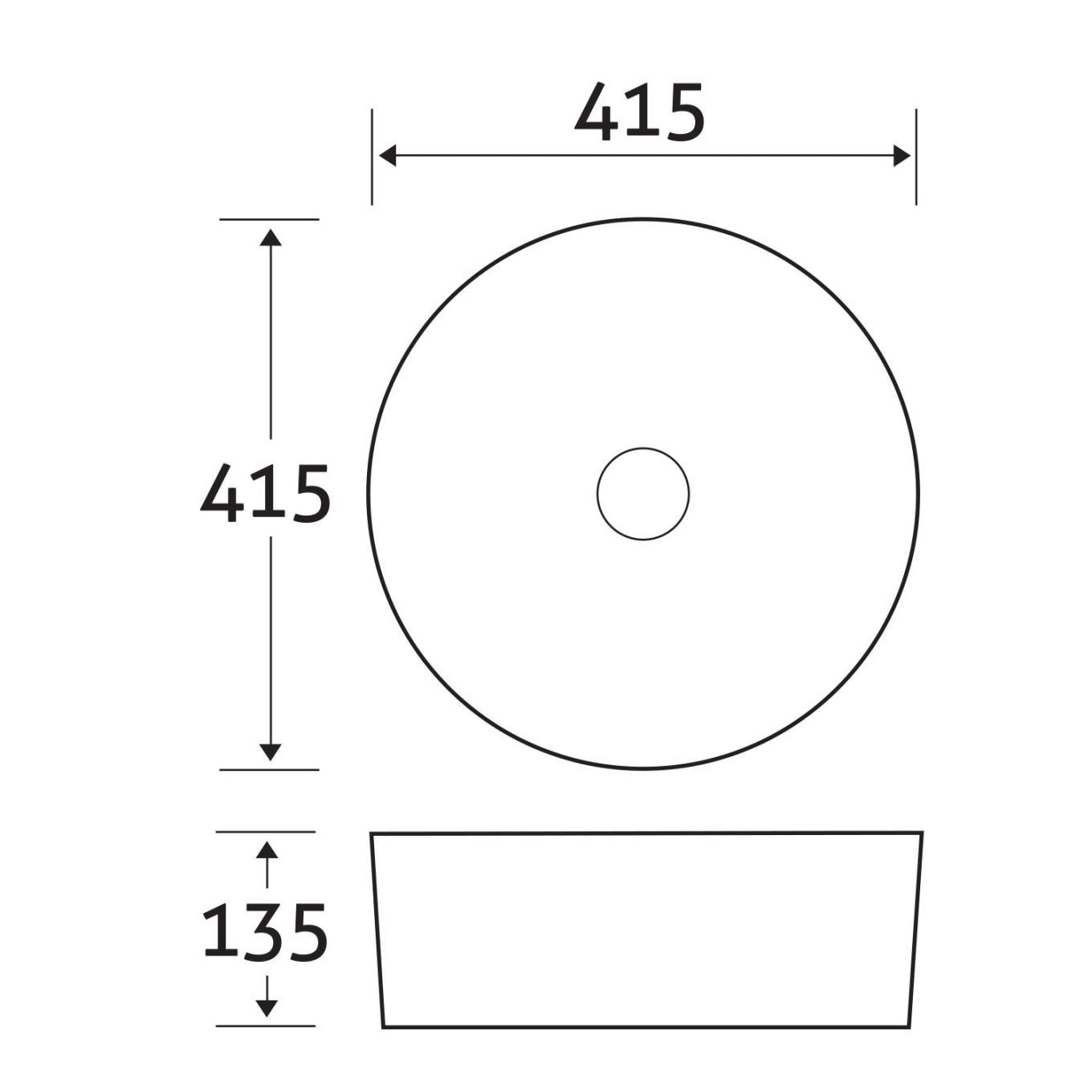 Affi White Round Countertop Basin