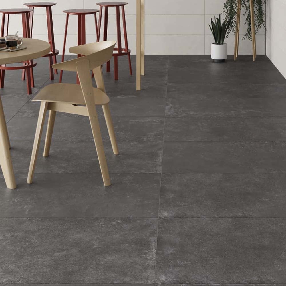 Graffi Anthracite Matt Porcelain Tile 900x900mm