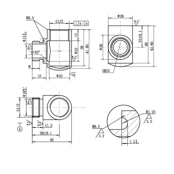 Metallic Brown Radiator Elbow