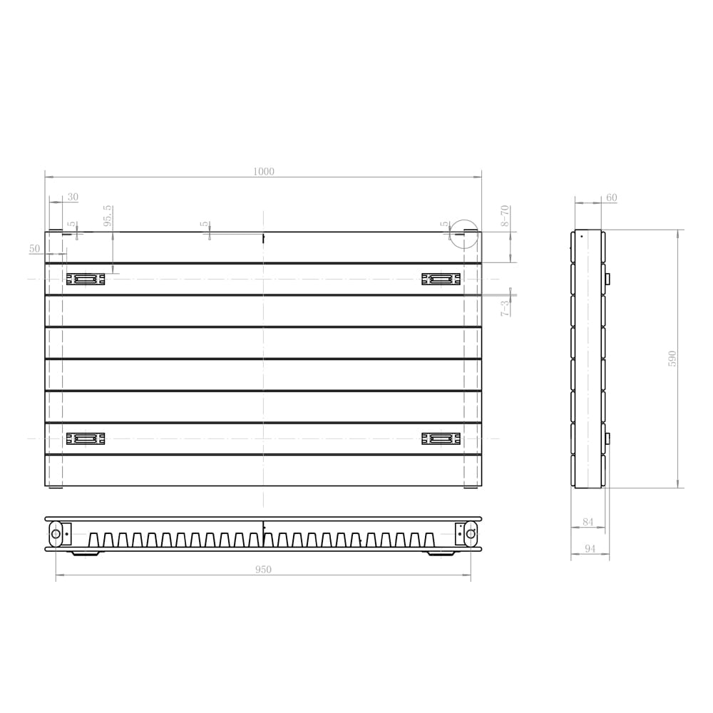 Delton White Horizontal Convector Radiator 600x1000mm