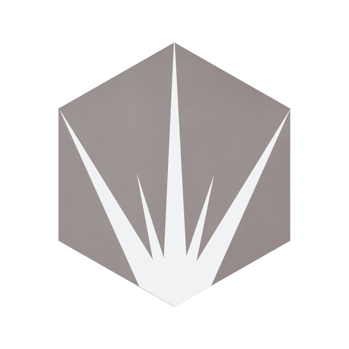 Lotus Hex Matt Grey Hexagon Porcelain Tile 198x228mm