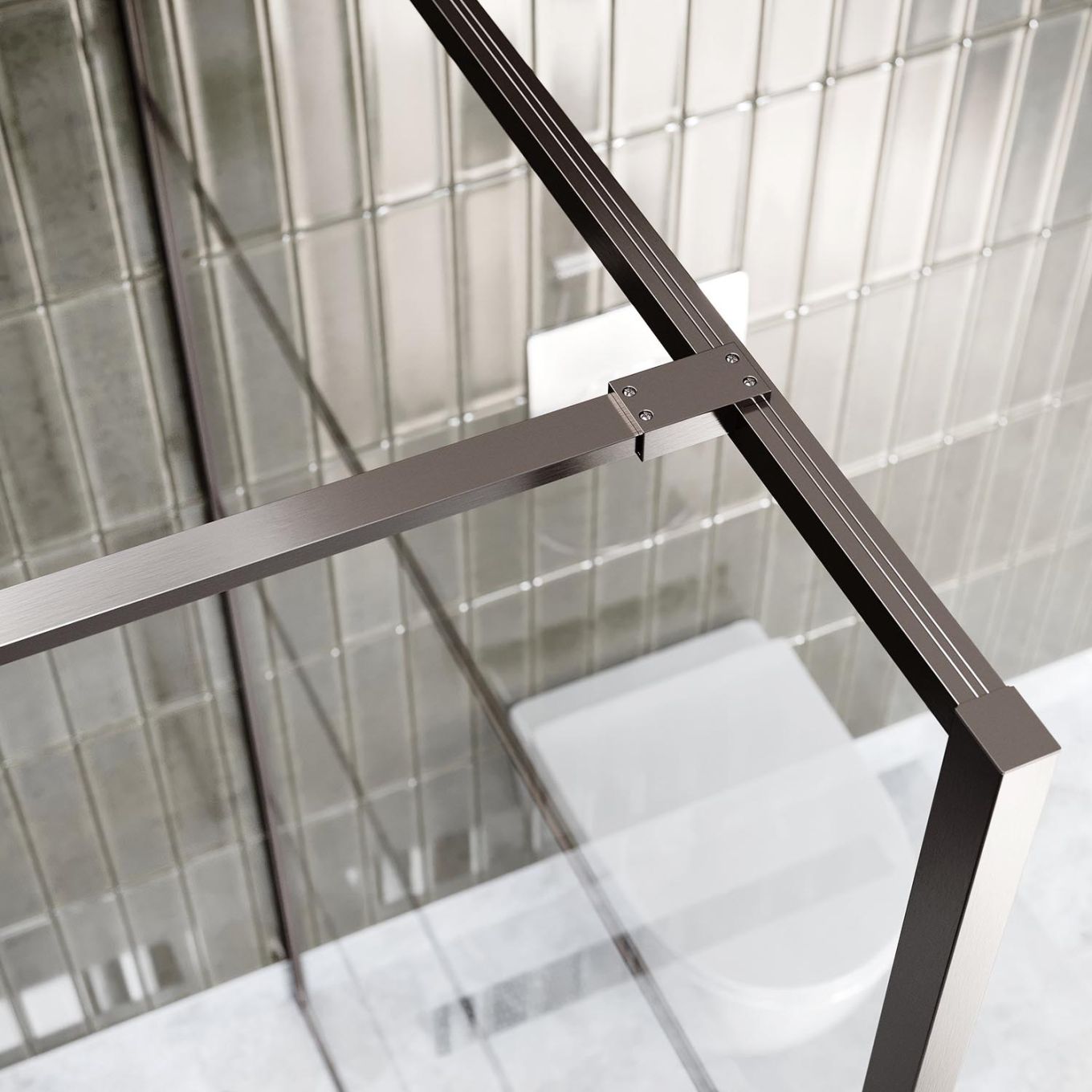 Amien Gunmetal Shower Screen Straight Support Bar 1200mm