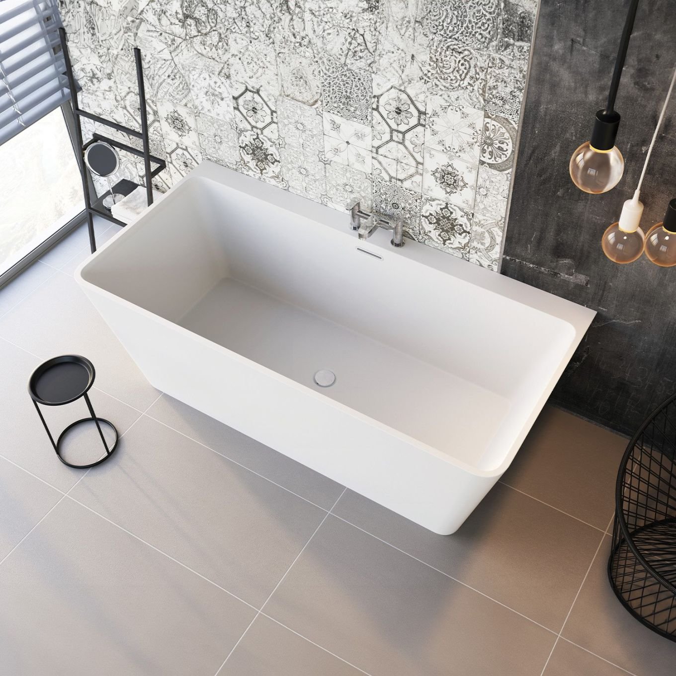 Milo White Freestanding Acrylic Bath 1680x800mm