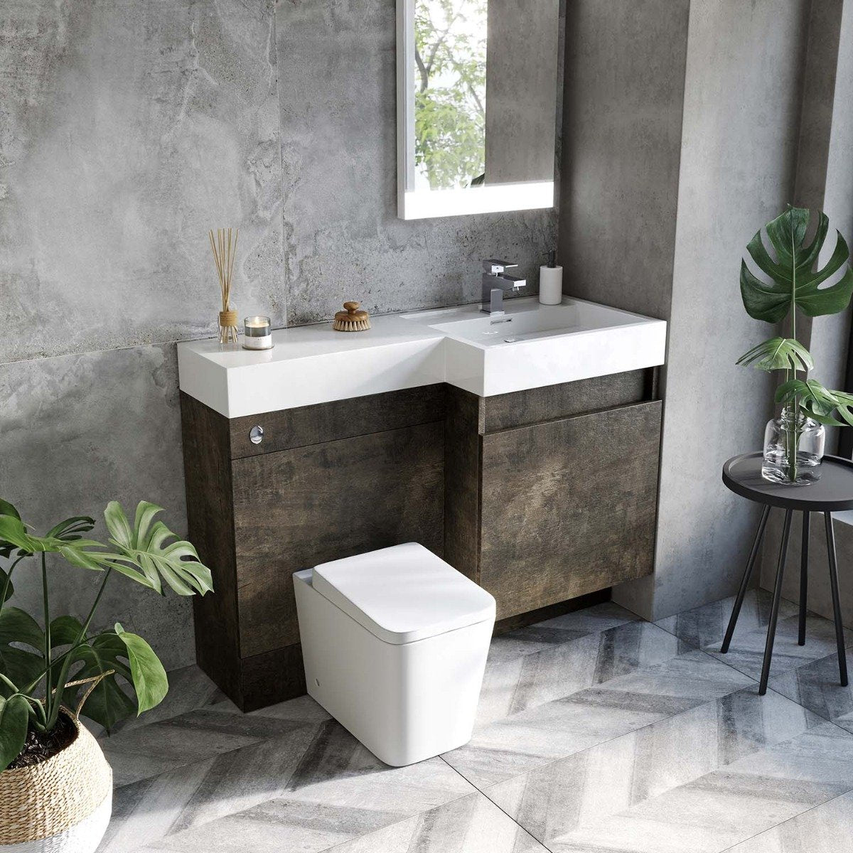 Summers Metallic Right Hand Combination Vanity Basin and WC Unit 1200mm