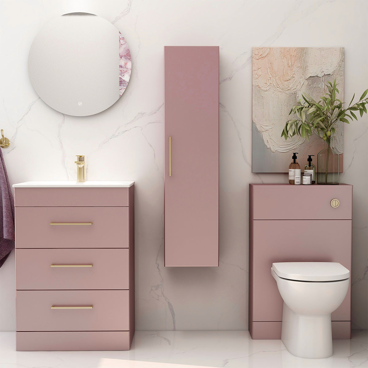 Single door wall storage unit in plum