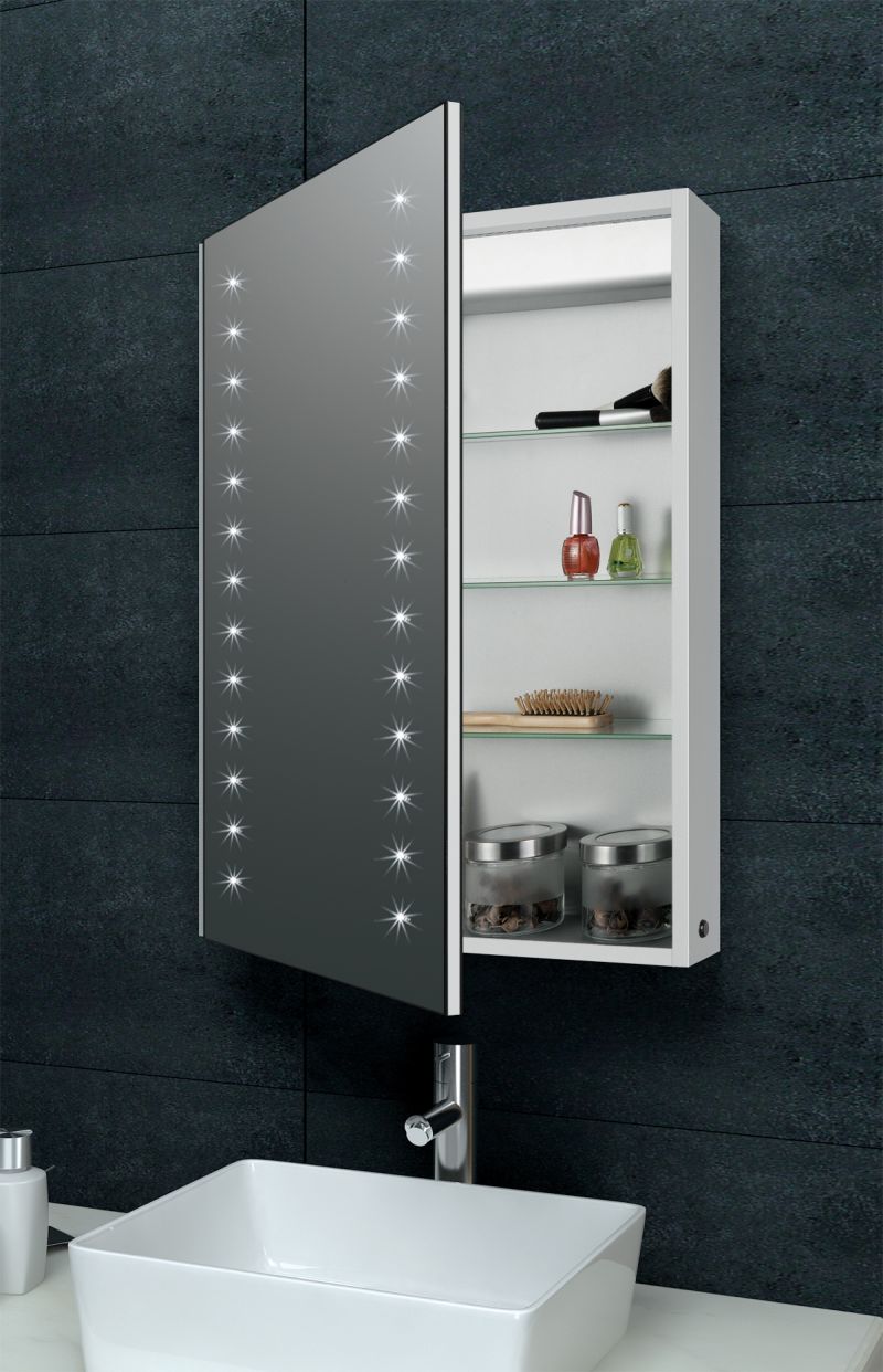 Apollo LED Mirrored Wall Cabinet 500x700mm