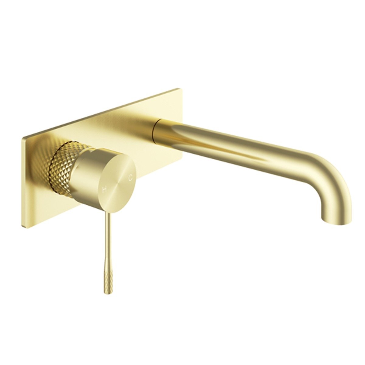 Moray Champagne Gold Knurled Wall Mounted Basin Tap
