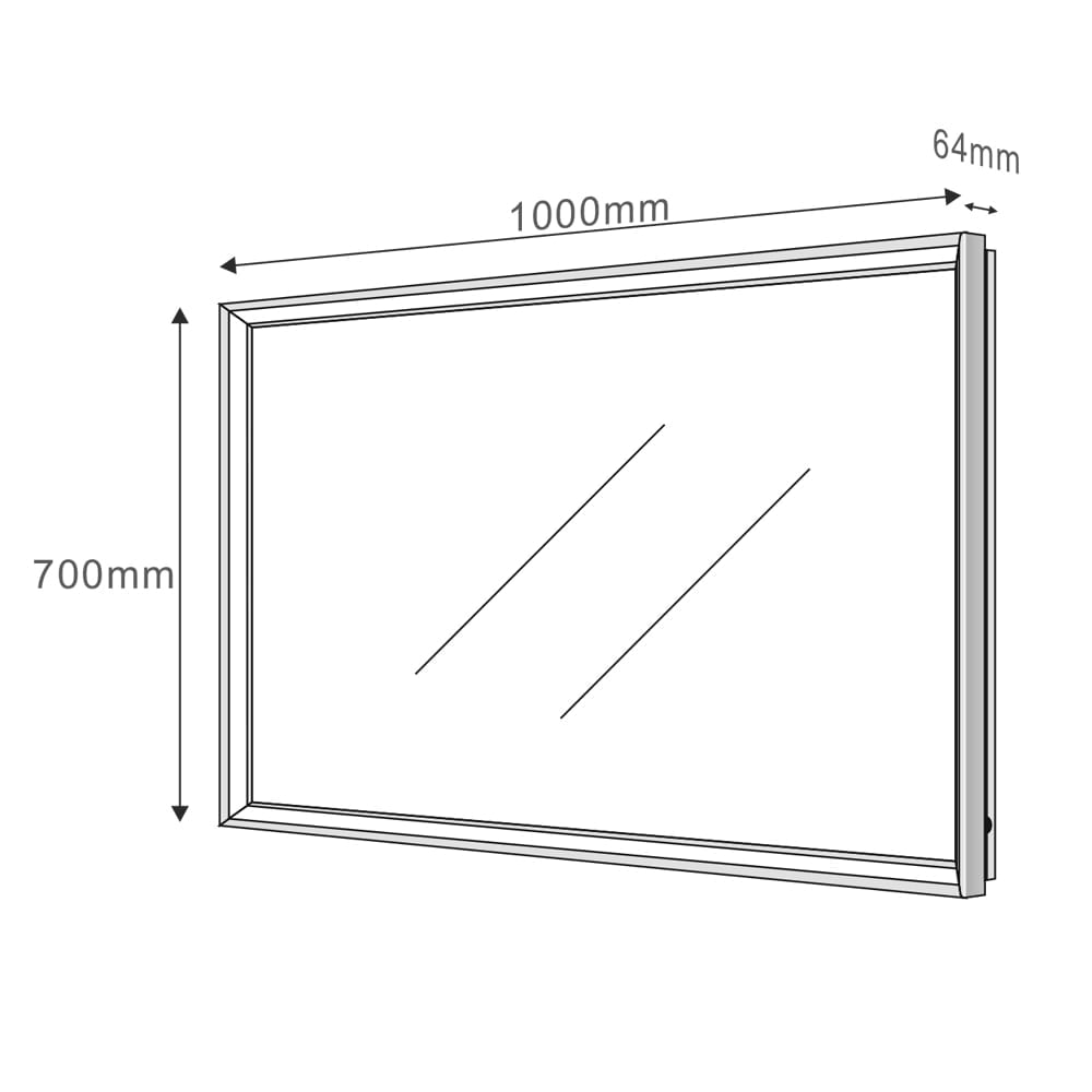Adison Chrome Framed LED Backlit Mirror 700x1000mm