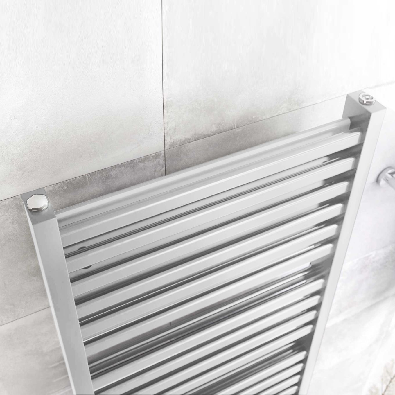 Teon White Double Heated Towel Rail 1200x500mm