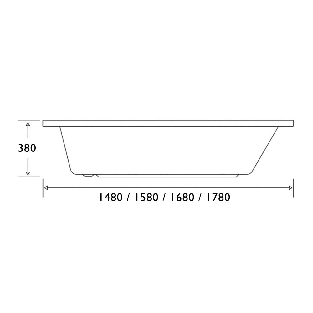 Leigh Single Ended Super Strong Reinforced Acrylic Bath 1780x795mm