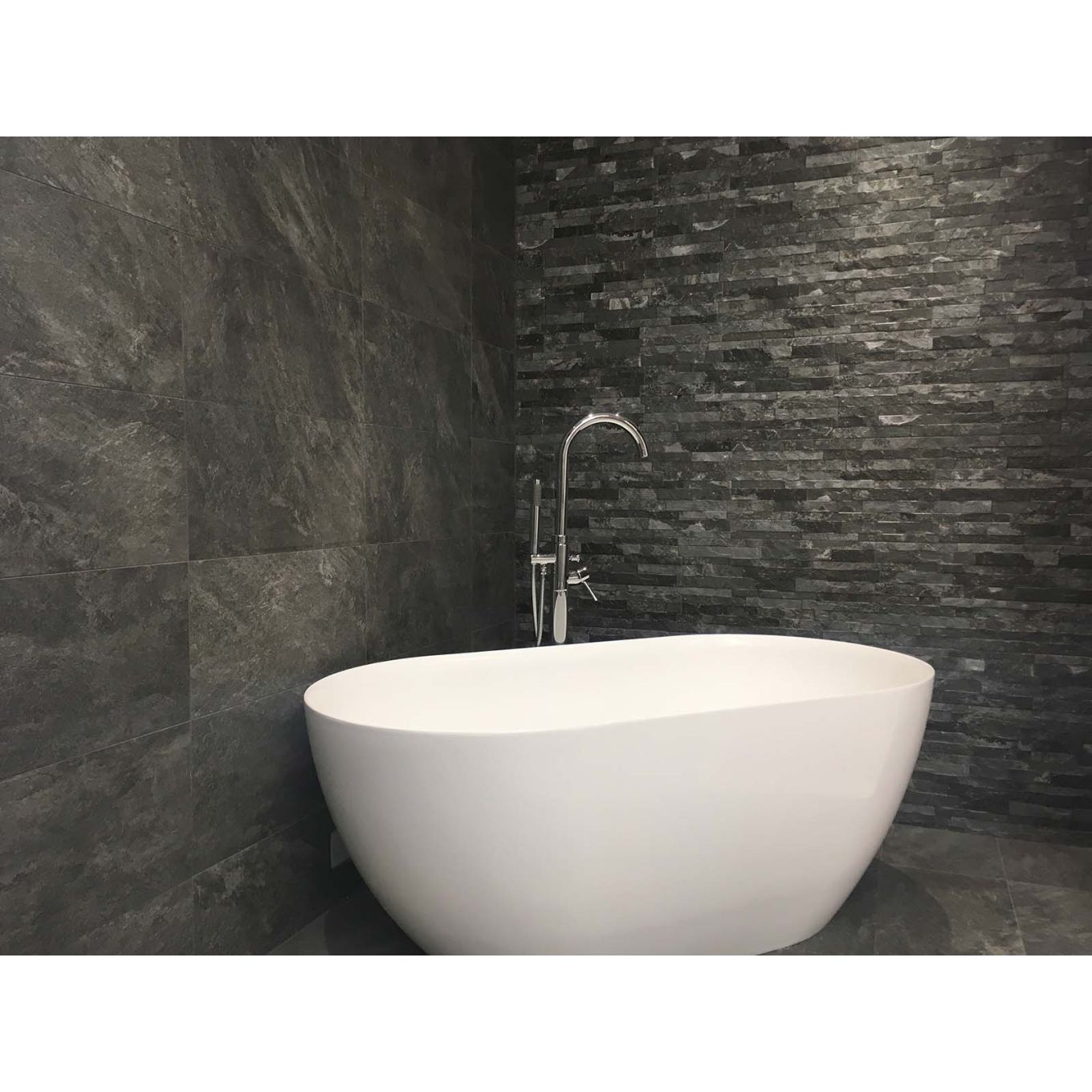 Prom Dark Brick Split Faced Porcelain Tile 300x600mm