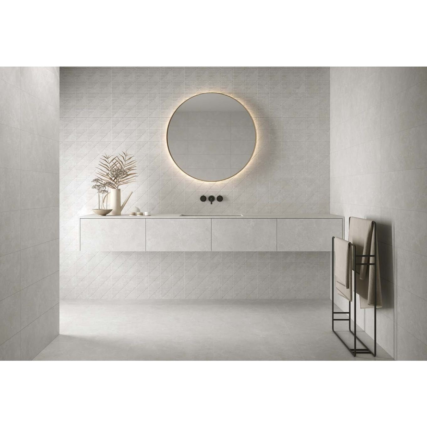 Houston Matt White Ceramic Tile 1200x400mm