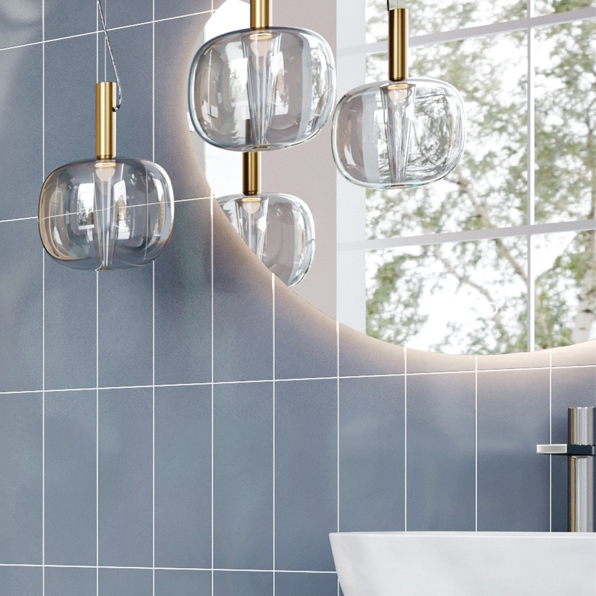 Luso Avon Grey Gloss Ceramic Tile 100x300mm