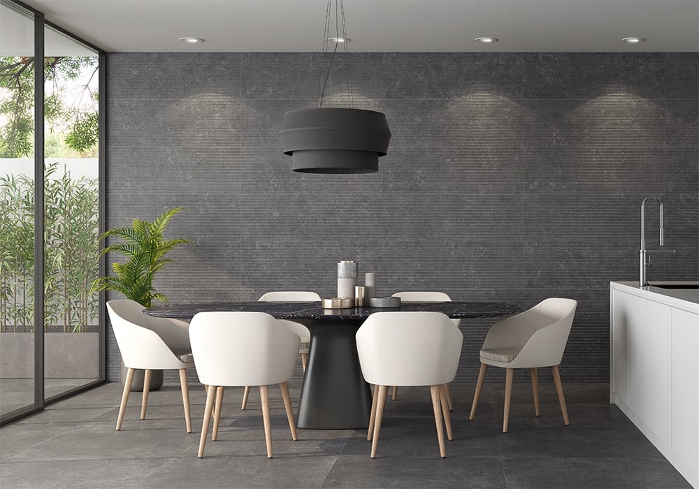 Rock Graphite Decor Matt Ceramic Tile 250x750mm