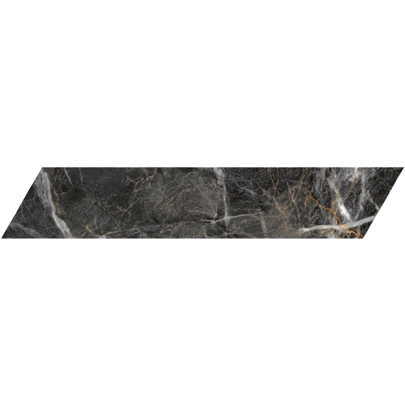 Salerno Black Matt Marble Chevron Tile 80x400mm