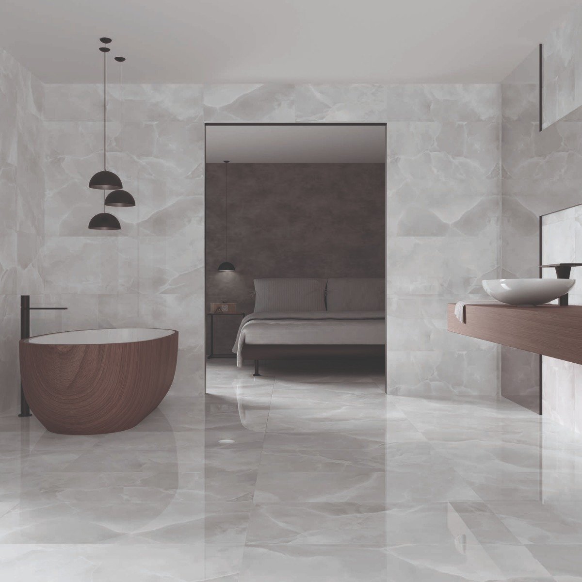 Derry Onyx Perla Porcelain Tile 450x900mm