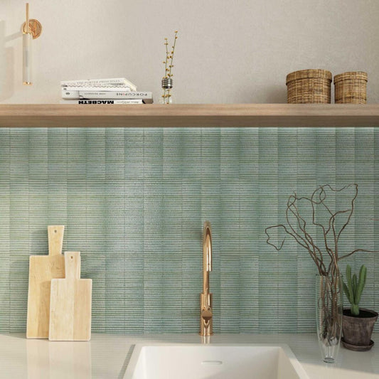 Canillo Green Gloss Ceramic Brick Tile 300x75mm