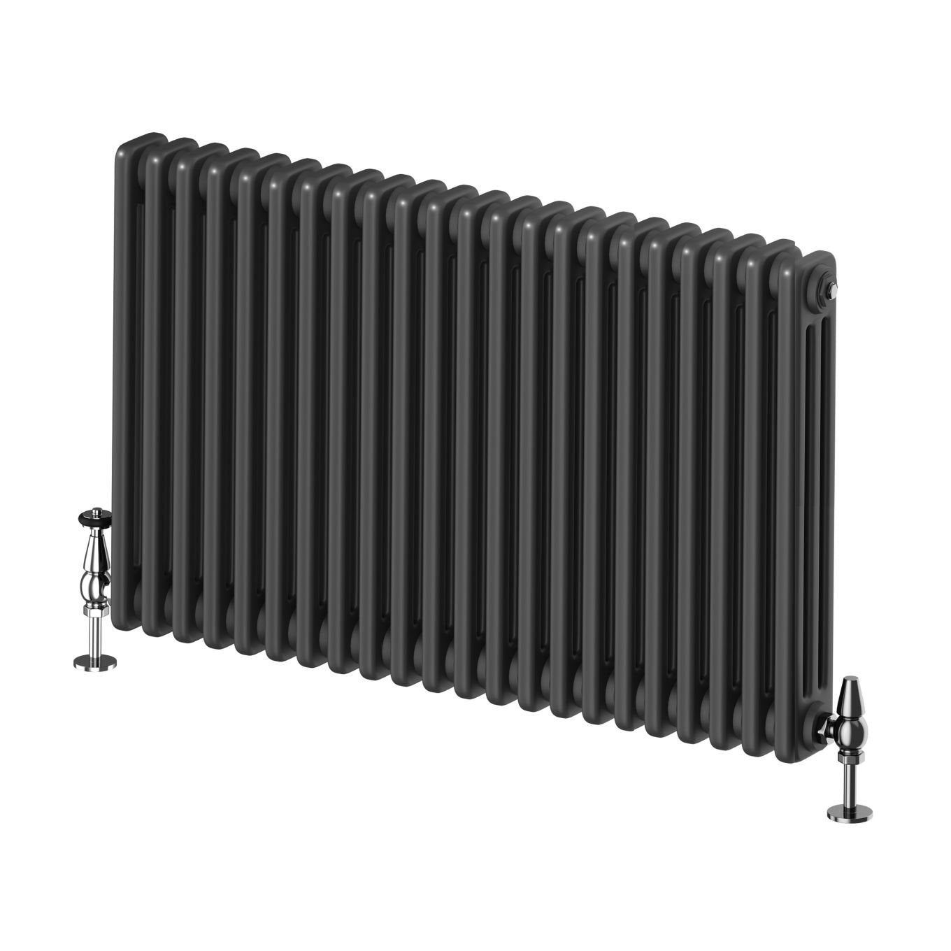 Upton Matt Black Triple Horizontal Column Radiator 600x1010mm