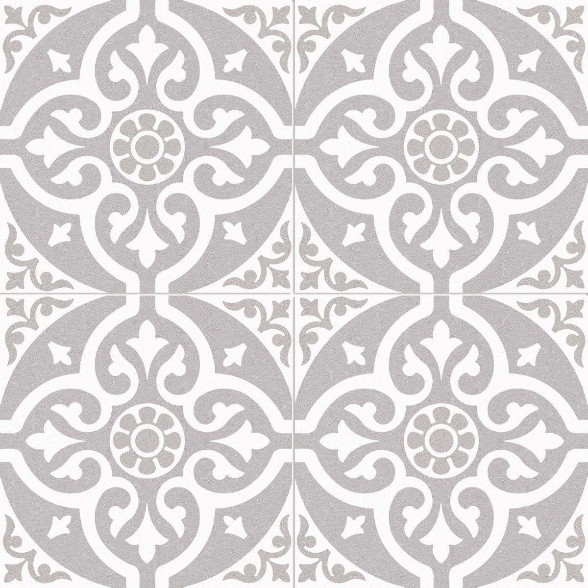 Chard Grey Ornate Ceramic Tile 450x450mm