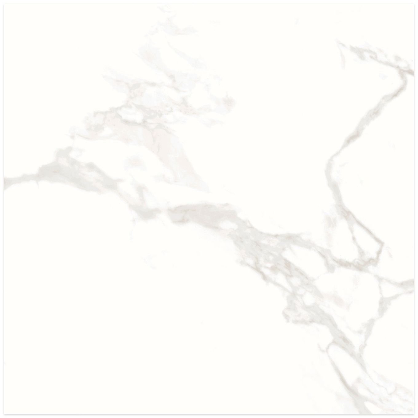 Miramar White Polished Porcelain Tile 600x600mm