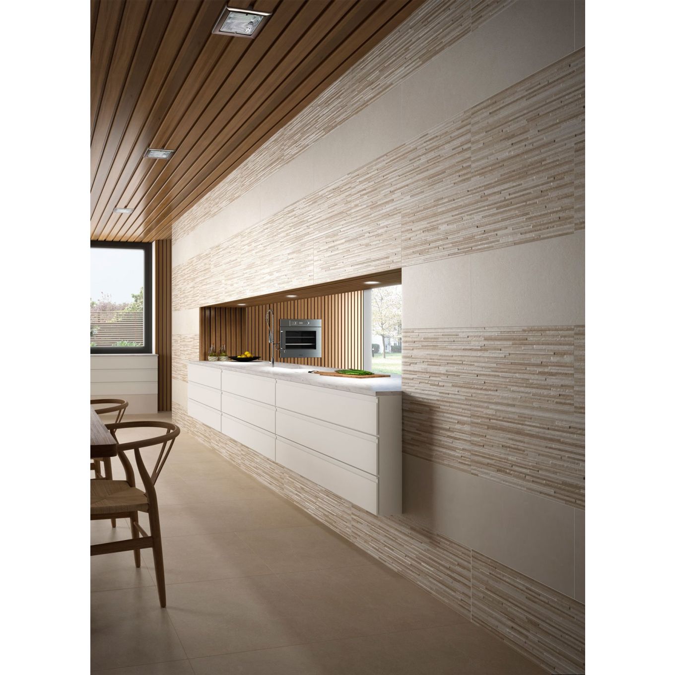 Weave Gris Rectified Ceramic Tile 300x900mm