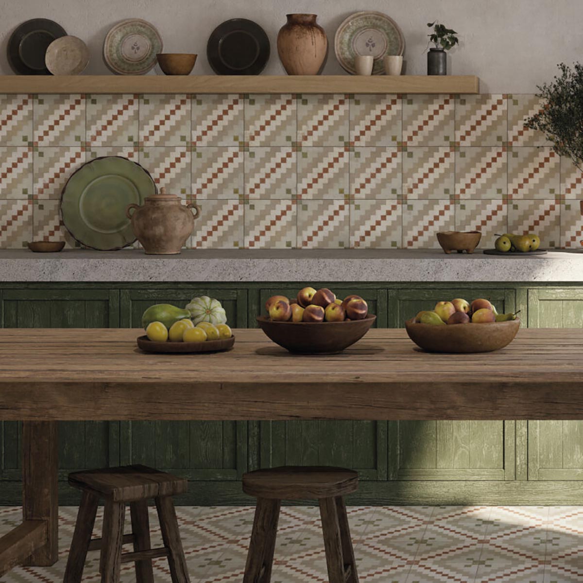 Machu Ruzafa Matt Porcelain Patterned Tile 223x223mm