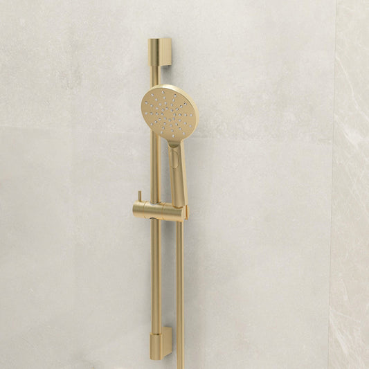 Ravine Slide Rail Kit in Brushed Brass incl 1.5m hose and Multifunction handset