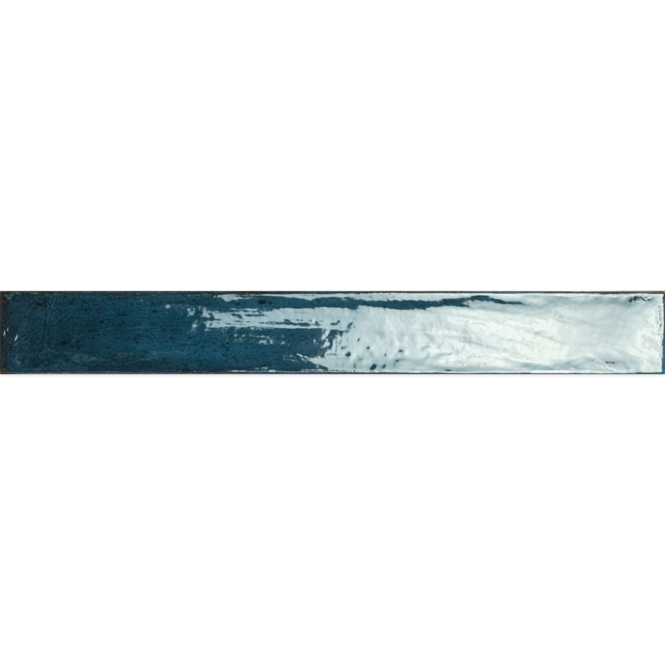 Capri Blue Gloss Ceramic Brick Tile 400x50mm