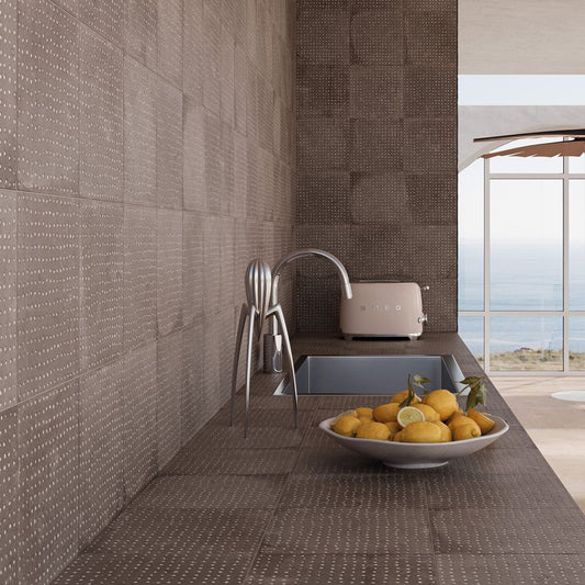 Pedro Brown Decor Spot Matt Porcelain Tile 223x223mm